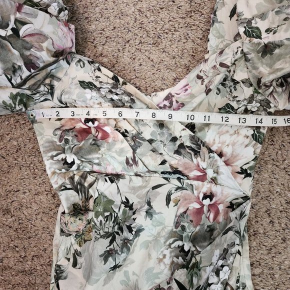 ASOS Floral Puff Sleeve Mini Dress - Picture 9 of 11